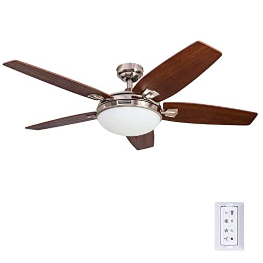 Honeywell Carmel 48-Inch Ceiling Fan with Integrated Light Kit and Remote Control, Five Reversible for $196 Honeywell Carmel 48-Inch Ceiling Fan with Integrated Light Kit and Remote Control, Five Reversible for $196