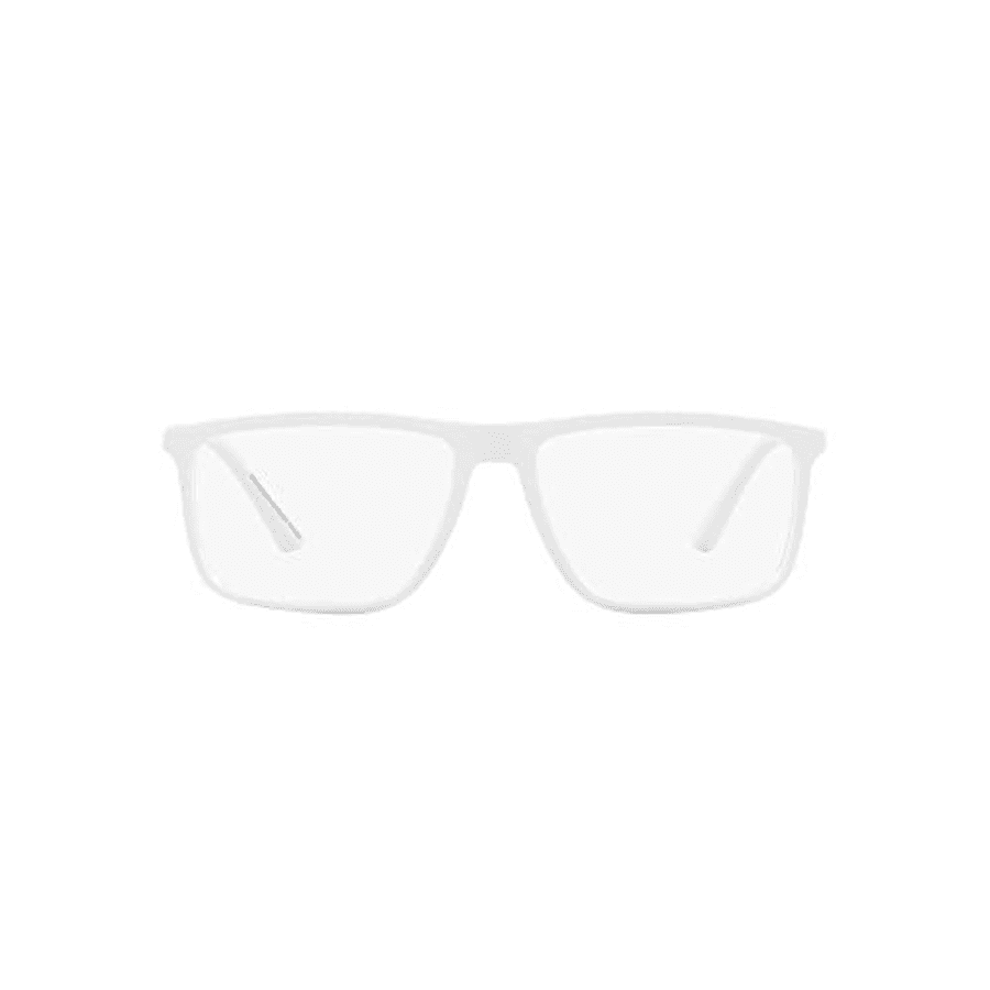 Emporio Armani Men's EA3221 Rectangular Sunglasses, Matte White/Demo Lens, 56 mm for $85