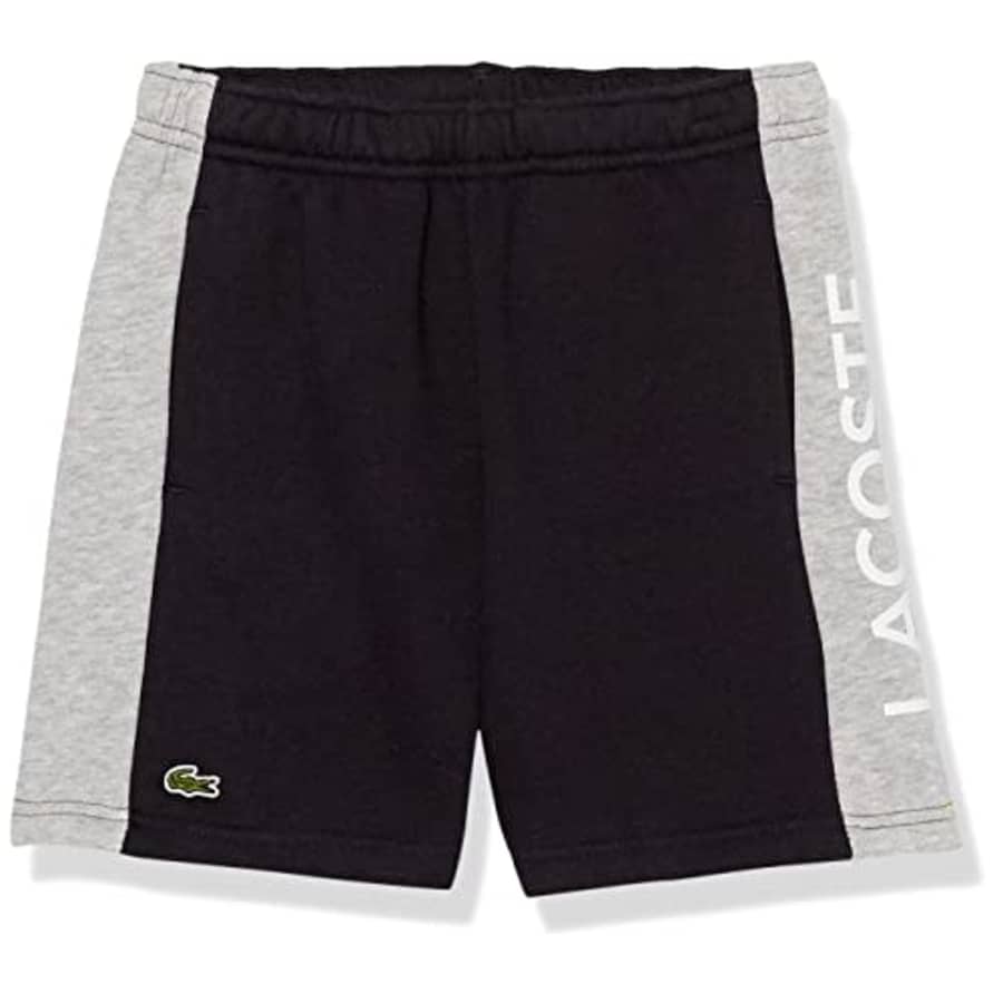 Lacoste Boys' Kid's Striped Shorts with Adjustable Waist, Abysm/Silver Chine, 6 Years for $65
