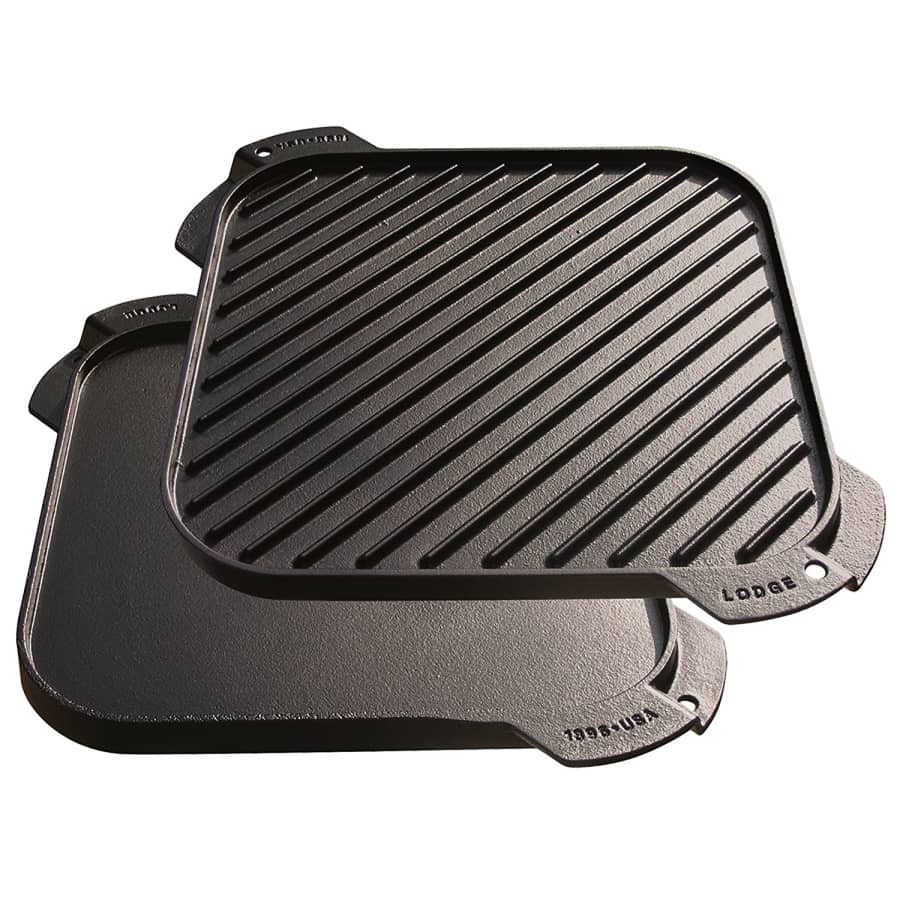 Lodge 10.5" Cast Iron Single-Burner Reversible Grill/Griddle for $39 Lodge 10.5" Cast Iron Single-Burner Reversible Grill/Griddle for $39