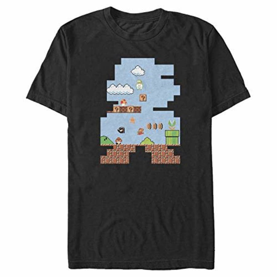 Nintendo Men's T-Shirt, Black, XXXX-Large for $25