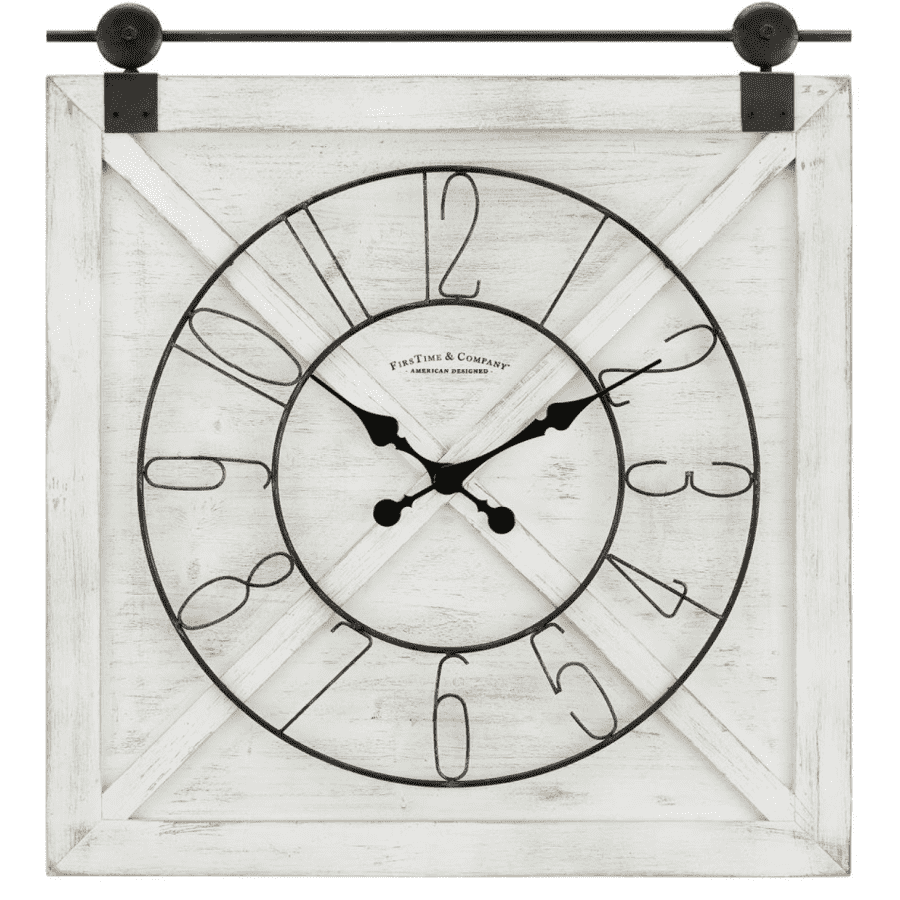 FirsTime & Co. Farmstead 29" x 27" Barn Door Wall Clock for $50