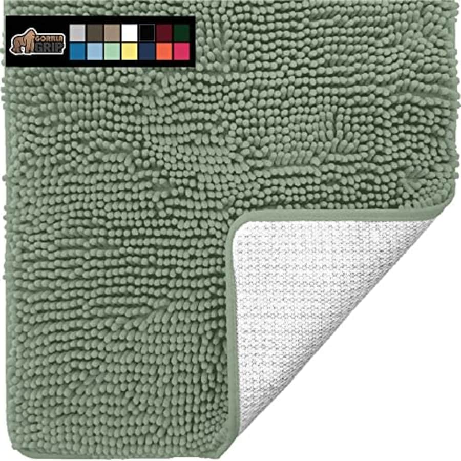 Gorilla Grip Bath Rug, 60x24, Thick Soft Absorbent Chenille Rubber Backing Bathroom Rugs, for $53