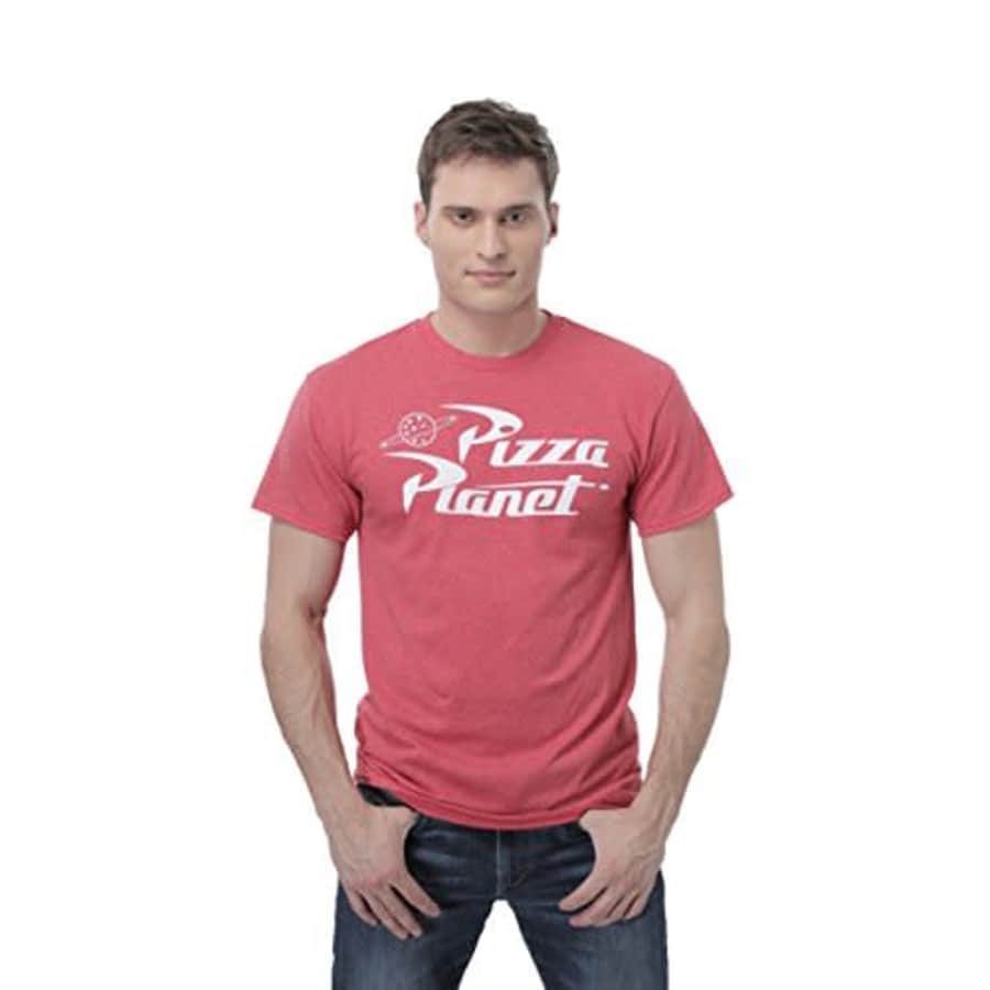 Disney Men's Toy Story Pizza Planet T-Shirt, Red Heather, Medium for $20 Disney Men's Toy Story Pizza Planet T-Shirt, Red Heather, Medium for $20