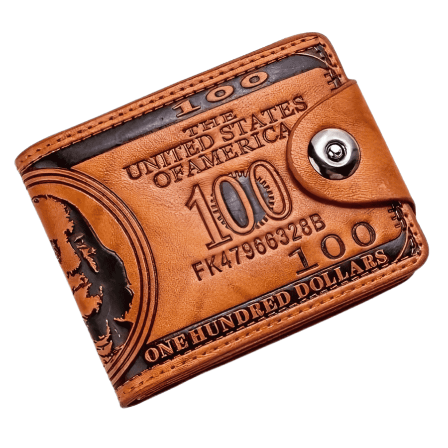 100 Dollar Bill Leather Wallet for $7