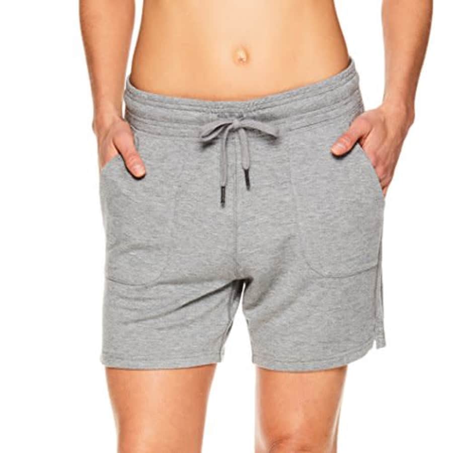 Gaiam Women's Warrior Yoga Short - Bike & Running Activewear Shorts w/Pockets - Flint Grey Heather for $23