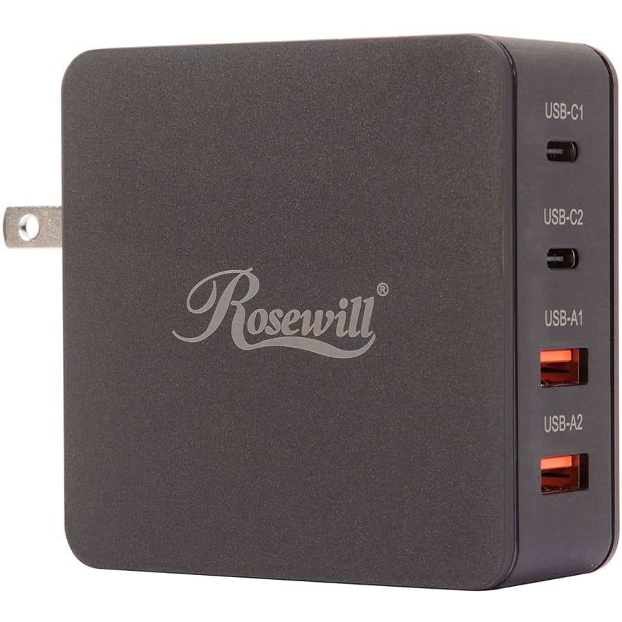 Rosewill 66W 4-Port Dual QC3.0 and Dual USB-C Wall Charger for $25