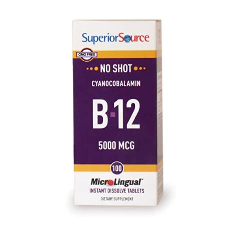 Superior Source No Shot Vitamin B12 Tablets, 5000 mcg, 100 Count for $24
