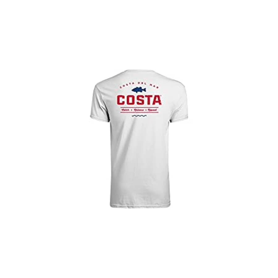 Costa Del Mar Men's Topwater Short Sleeve T Shirt, White, Medium for $16