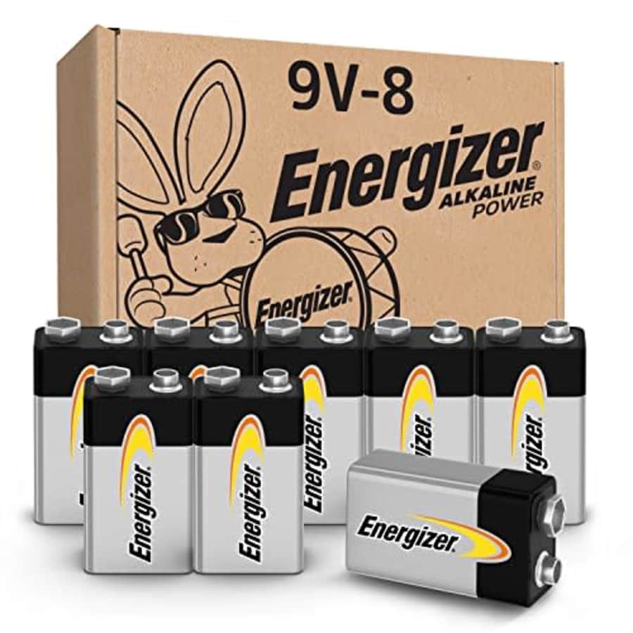 Energizer 9 Volt Batteries, Long-Lasting Alkaline Power Batteries (8 Pack) for $16