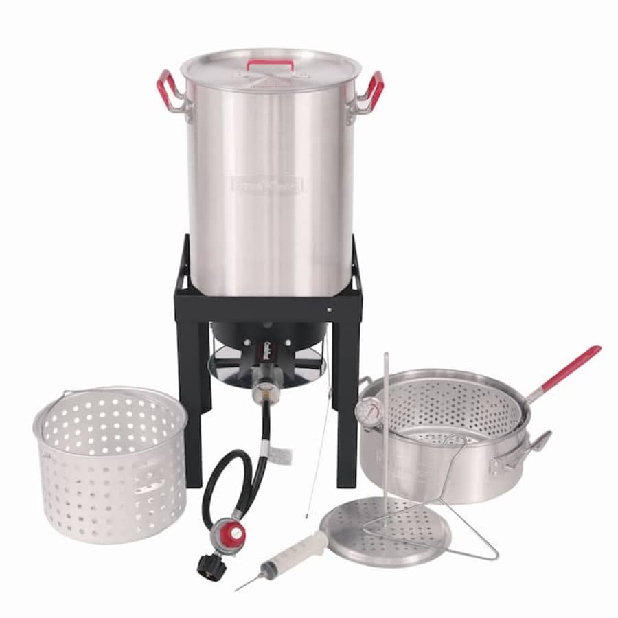 Creole Feast 30-Quart Turkey / 10-Quart Fish Fryer Boiler Steamer Set for $110 Creole Feast 30-Quart Turkey / 10-Quart Fish Fryer Boiler Steamer Set for $110