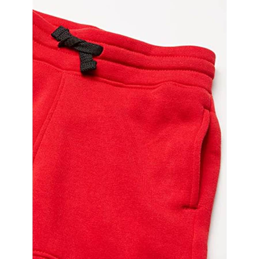 Southpole - Kids Boys' Big Jogger Shorts in Basic Solid Colors and Fleece Fabric, Red Chenille for $11