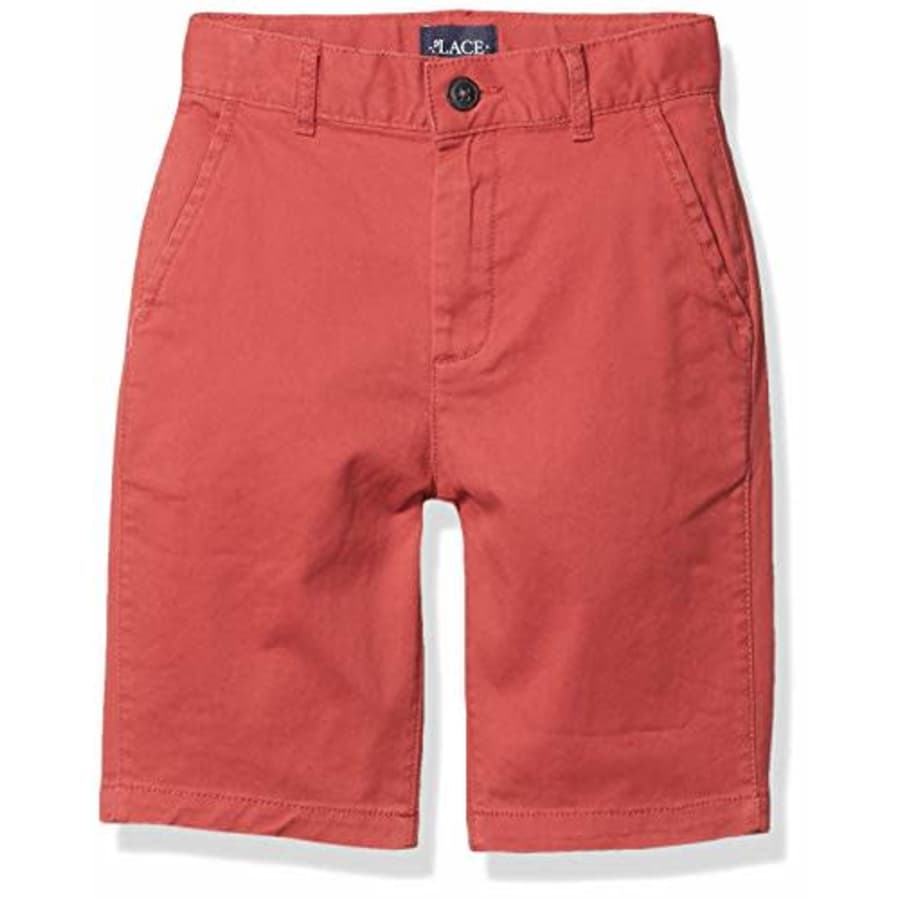 The Children's Place Boys' Stretch Chino Shorts, Barn Red, 6 slim for $15