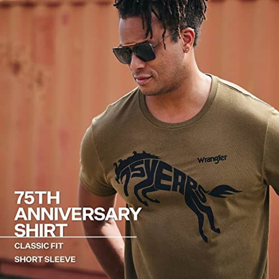 Wrangler Men's 75th Anniversary T-Shirt, Large Green for $40