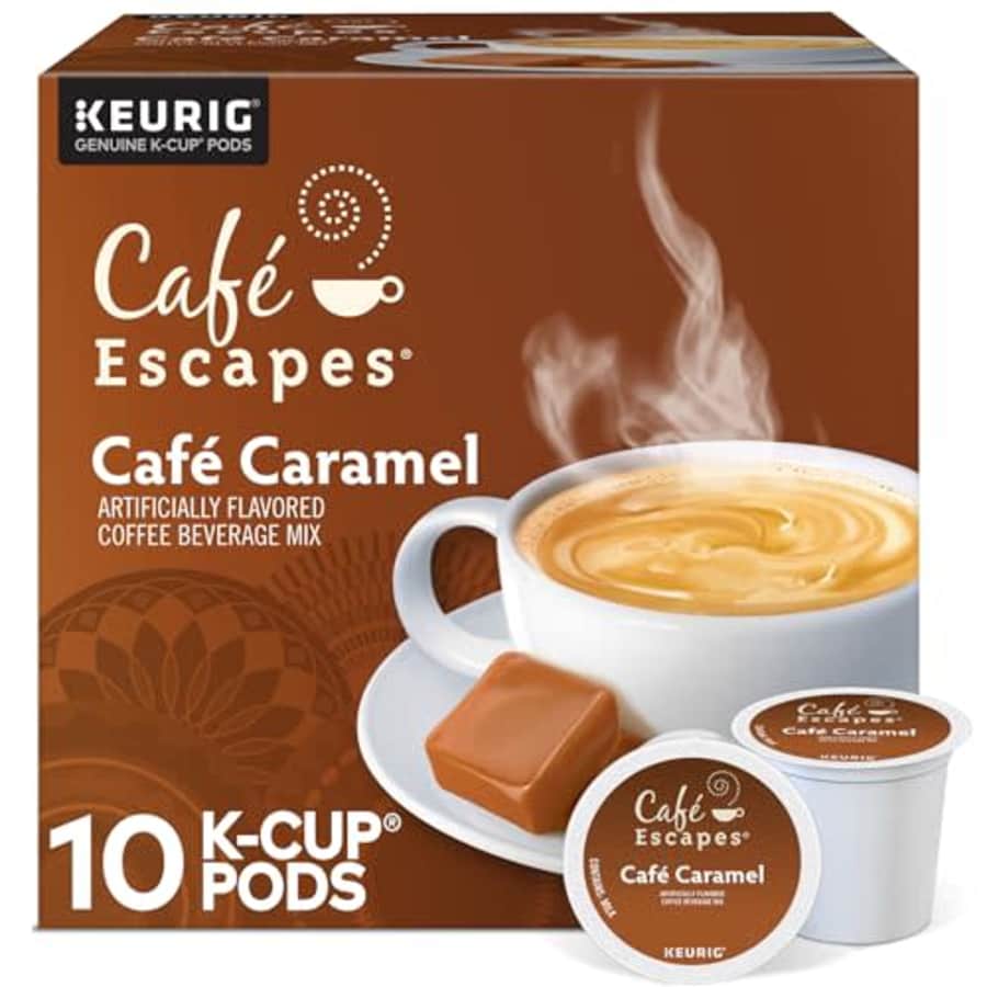 Cafe Escapes Caf Escapes Caramel Coffee Beverage, Single-Serve K-Cup Pods, 60 Count for $38