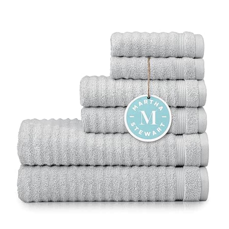 MARTHA STEWART 100% Cotton Bath Towels Set Of 6 Piece, 2 Bath Towels, 2 Hand Towels, 2 Washcloths, for $50 MARTHA STEWART 100% Cotton Bath Towels Set Of 6 Piece, 2 Bath Towels, 2 Hand Towels, 2 Washcloths, for $50