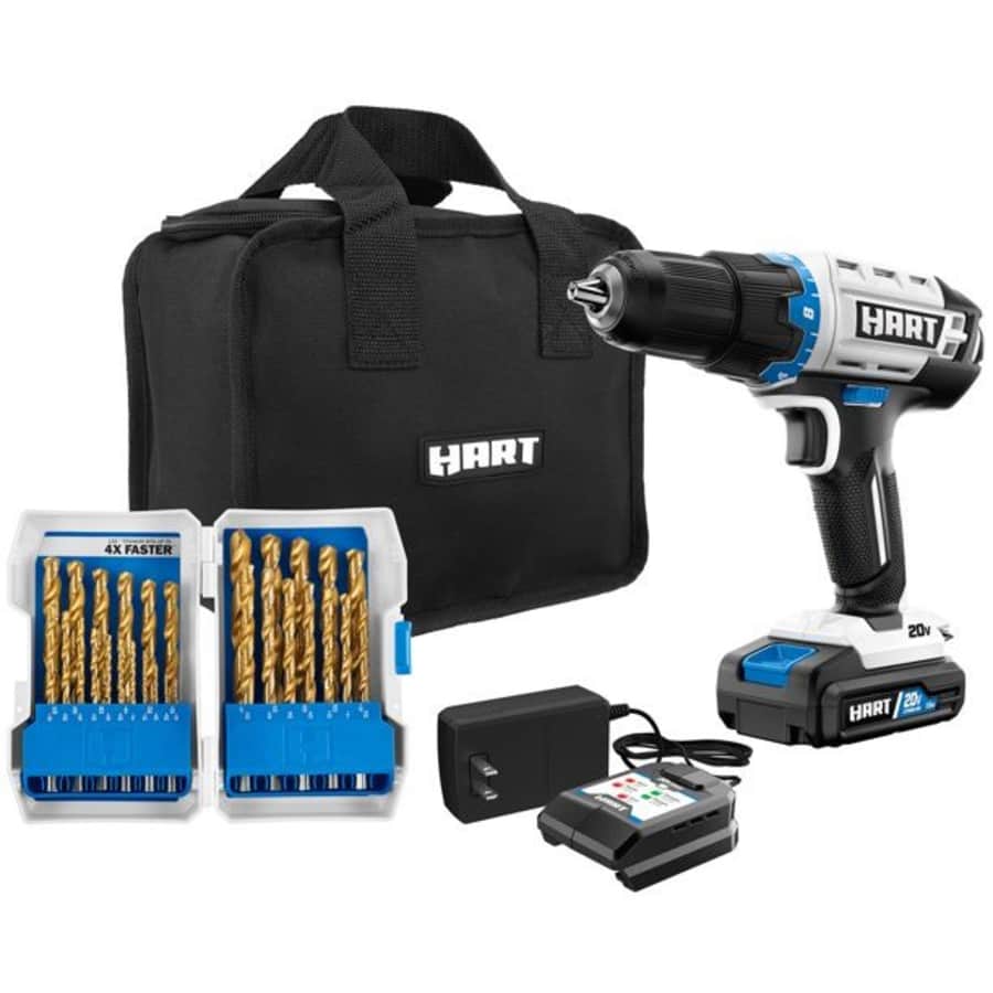 Hart 20V Cordless 1/2" Drill/Driver Kit w/ 29-Piece Drill Bit Kit for $108