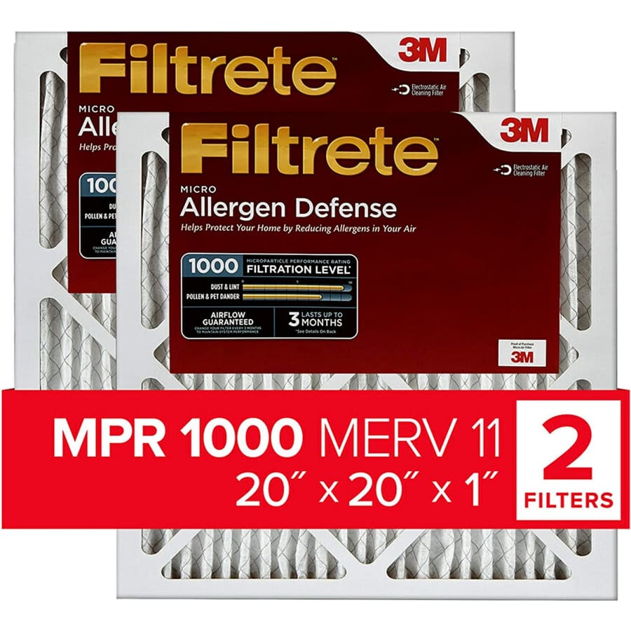Filtrete 20x20x1 Micro Allergen Defense AC Furnace Air Filter 2-Pack for $34 Filtrete 20x20x1 Micro Allergen Defense AC Furnace Air Filter 2-Pack for $34