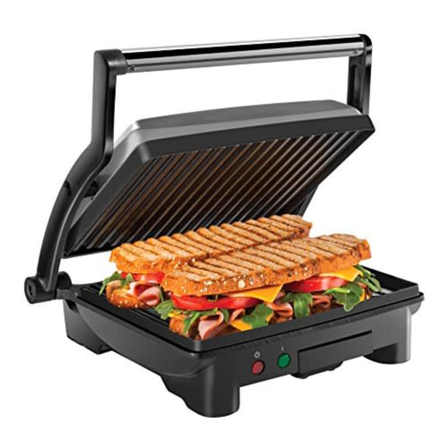 Chefman Panini Press Grill and Gourmet Sandwich Maker Non-Stick Coated Plates, Opens 180 Degrees to for $38