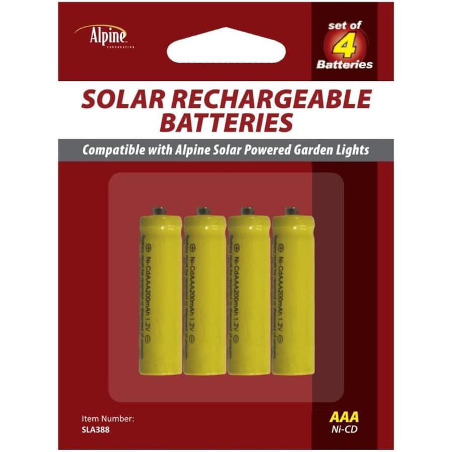 Alpine Corporation AAA Ni-CD Replacement Rechargeable Batteries 4-Pack for $7