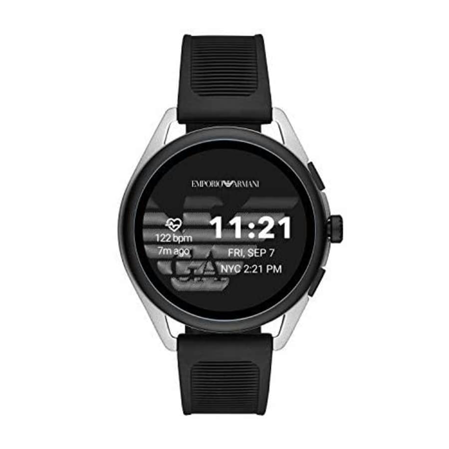 Emporio Armani Men's Smartwatch 3 Touchscreen Aluminum and Rubber Smartwatch, Black and for $262
