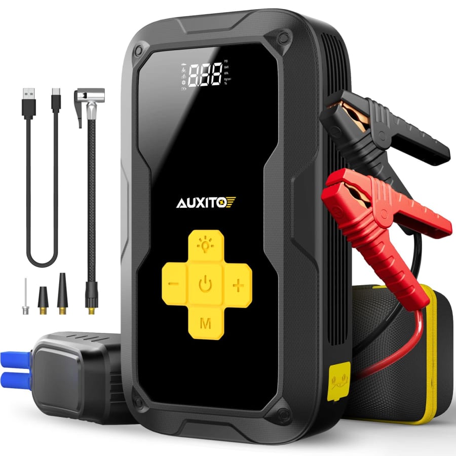 Auxito 3,500A Jump Starter with Tire Inflator for $70