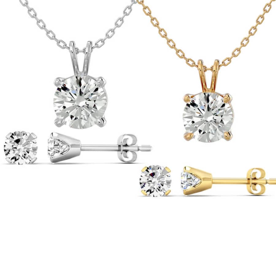1-TCW Moissanite Solitaire Necklace w/ free matching earrings for $90 + free $10 gift card with purchase 1-TCW Moissanite Solitaire Necklace w/ free matching earrings for $90 + free $10 gift card with purchase