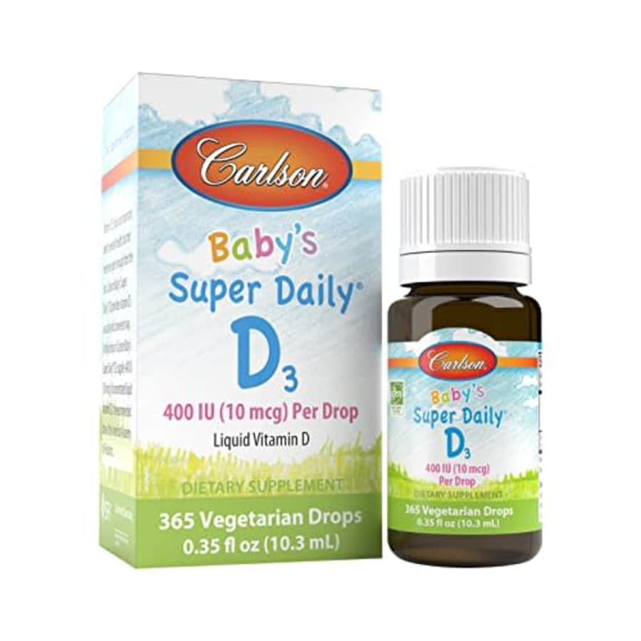 Carlson Labs Carlson - Baby's Super Daily D3, Baby Vitamin D Drops, 400 IU (10 mcg) per Drop, 1-Year Supply, for $15