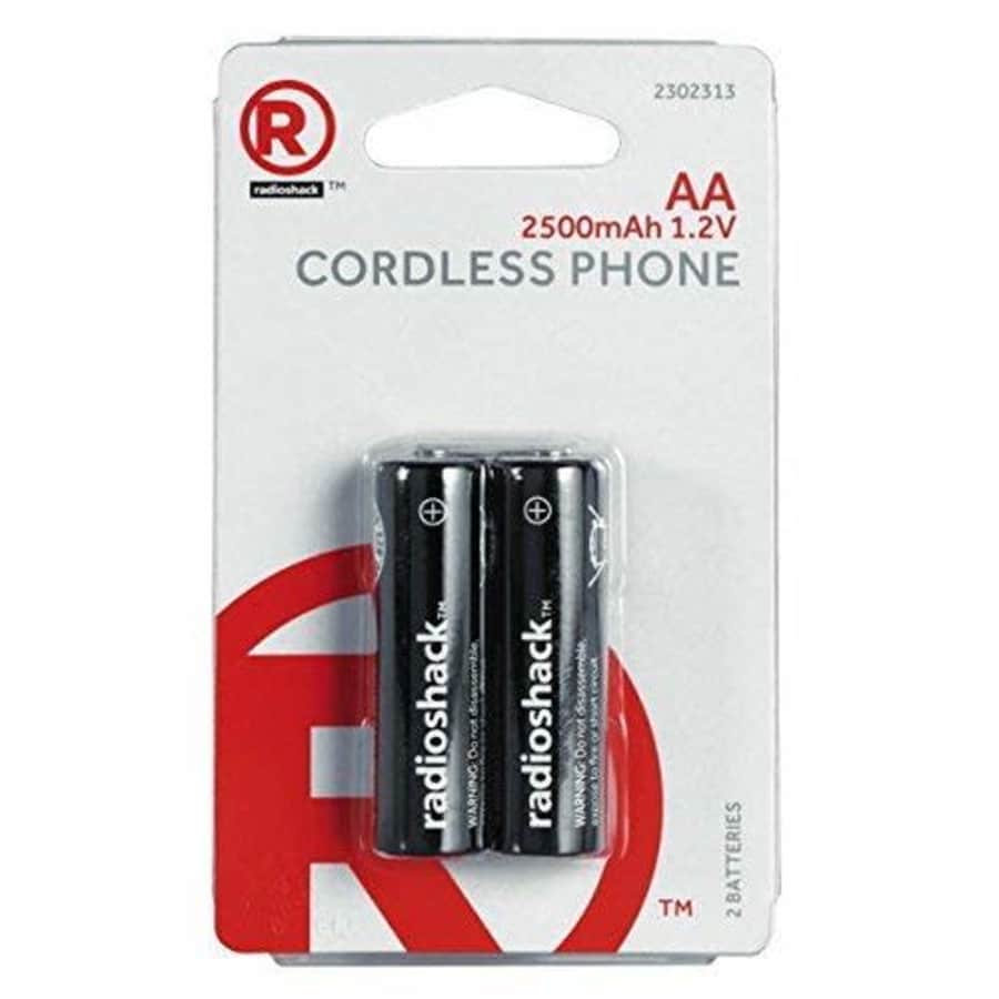 RadioShack 2500mAh"AA" Ni-MH Batteries, 1.2V/2500mAh (2-Pack) 2302313 for $9