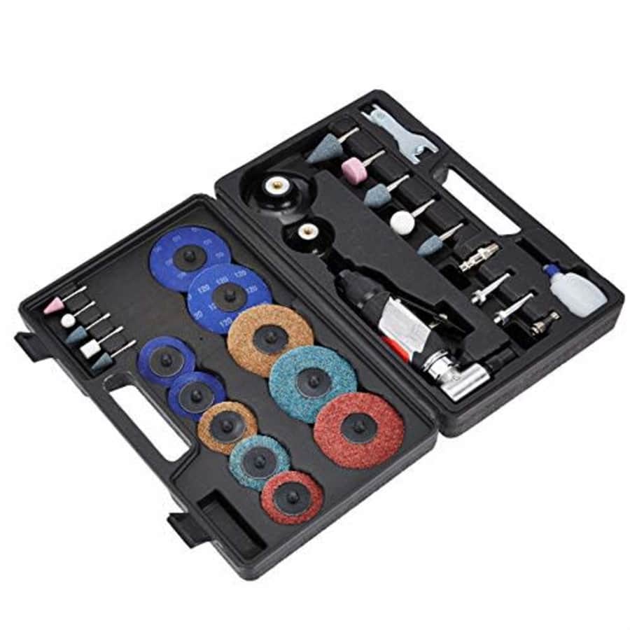 Amazon Basics Pneumatic Air Angle Die Grinder Kit - 28-Piece for $25 Amazon Basics Pneumatic Air Angle Die Grinder Kit - 28-Piece for $25