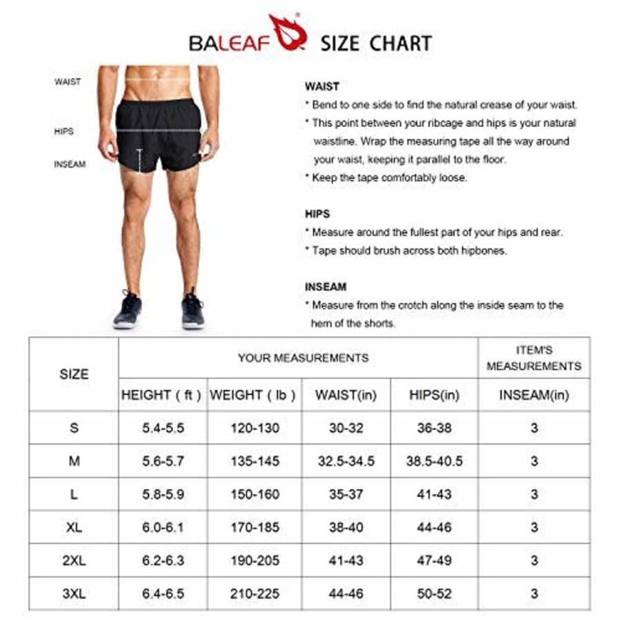 BALEAF Men's 3 Inches Running Shorts Athletic Wicking Sports Jogging Track Shorts Split Training for $19 BALEAF Men's 3 Inches Running Shorts Athletic Wicking Sports Jogging Track Shorts Split Training for $19