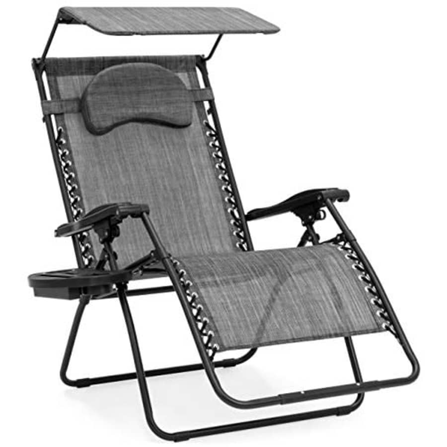 Best Choice Products Oversized Zero Gravity Reclining Lounge Patio Chair w/Folding Canopy Shade and for $160 Best Choice Products Oversized Zero Gravity Reclining Lounge Patio Chair w/Folding Canopy Shade and for $160