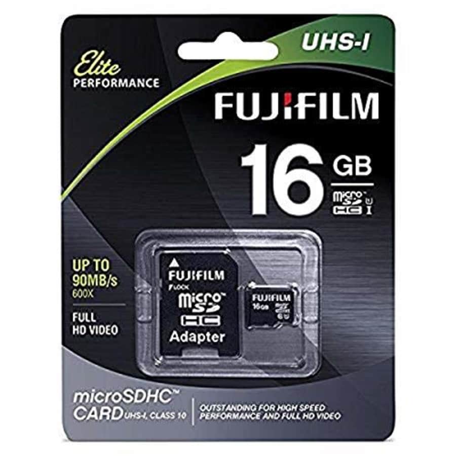 Fujifilm Elite 16GB microSDHC Class 10 UHS-1 Flash Memory Card 600x / 90MB/s for $19