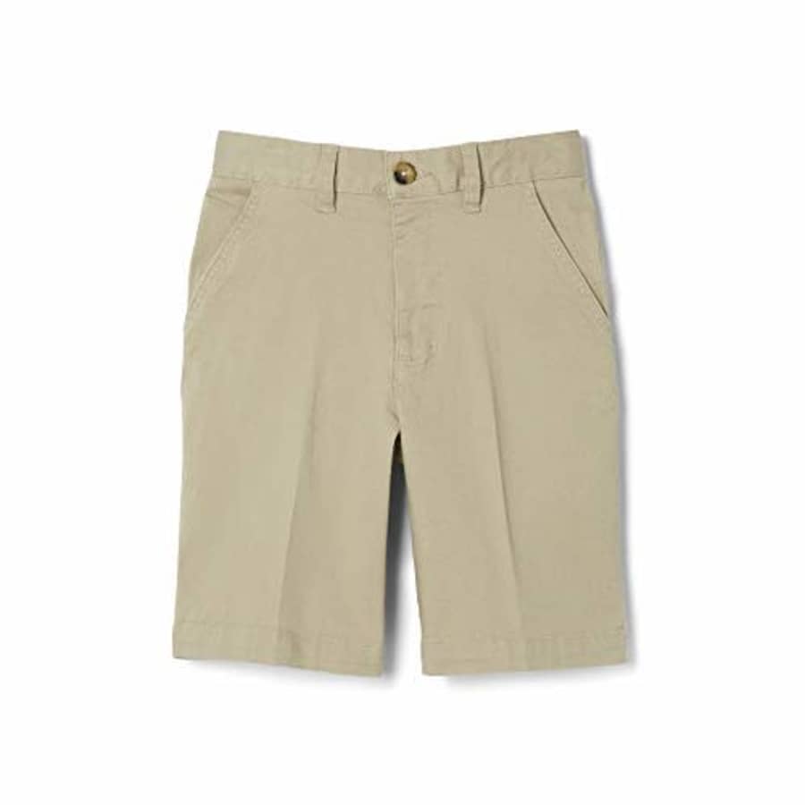 French Toast Boys' Flat Front Stretch Short, Khaki, 16,Big Boys for $12