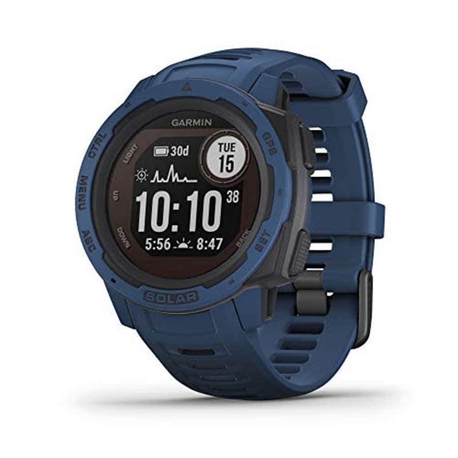 Garmin Instinct Solar, Solar-Powered Rugged Outdoor Smartwatch, Built-in Sports Apps and Health for $389