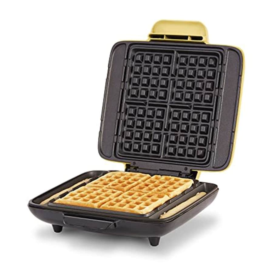 Dash DNMWM455PY Deluxe No-Drip Belgian Iron 1200W Maker Machine For Waffles, Hash Browns, or Any for $36