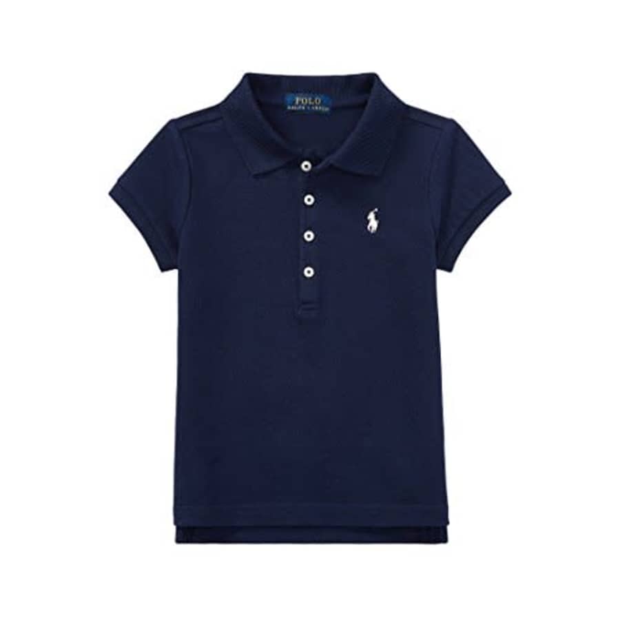 Polo Ralph Lauren Kids Girl's Short Sleeve Mesh Polo Shirt (Little Kids) French Navy 6 Little Kids for $48