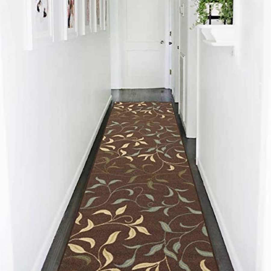 Ottomanson OTH2068-2X7 Runner Rug, 1'10" X 7'0", Chocolate Brown Leaves for $42 Ottomanson OTH2068-2X7 Runner Rug, 1'10" X 7'0", Chocolate Brown Leaves for $42