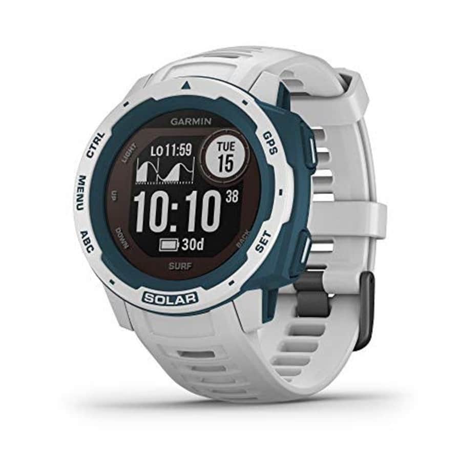 Garmin Instinct Solar Surf, Rugged Outdoor Smartwatch with Solar Charging Capabilities, Tide Data for $450