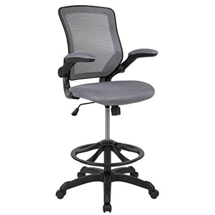 Flash Furniture Mid-Back Dark Gray Mesh Ergonomic Drafting Chair with Adjustable Foot Ring and for $120