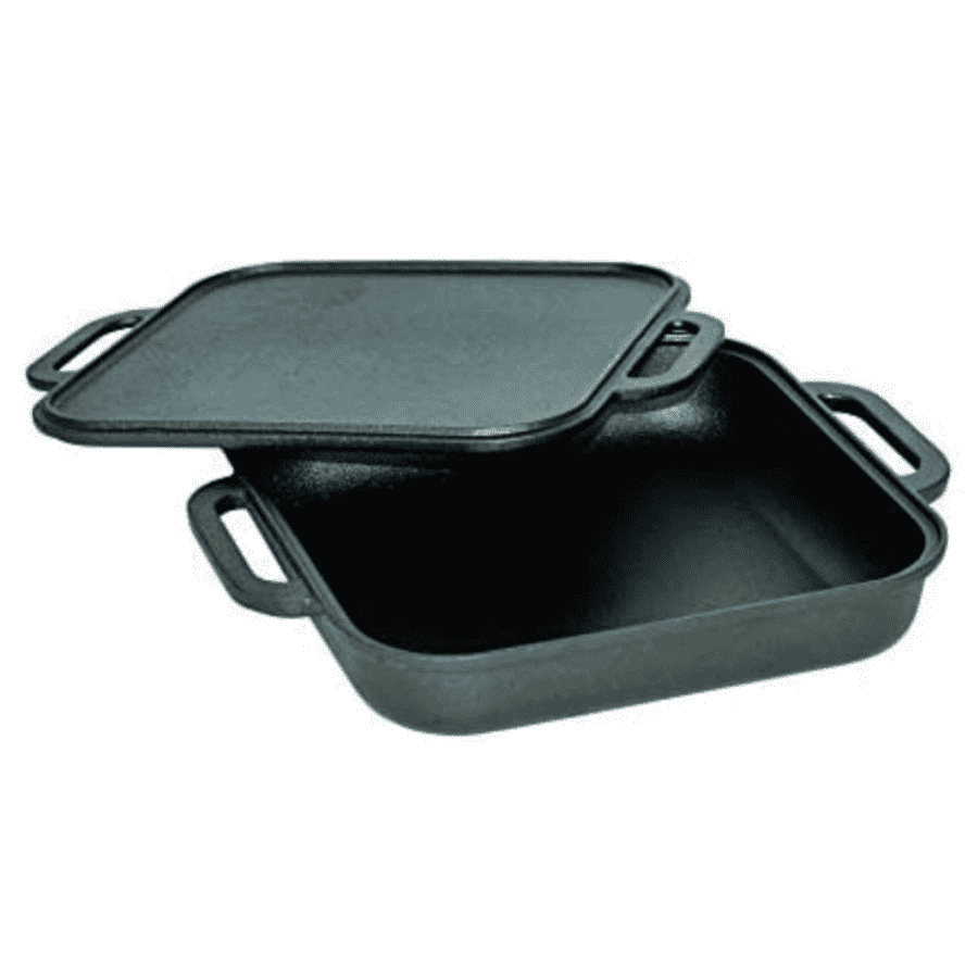 Jim Beam 3-in-1 Cast Iron Skillet with Double Sided Griddle for $25