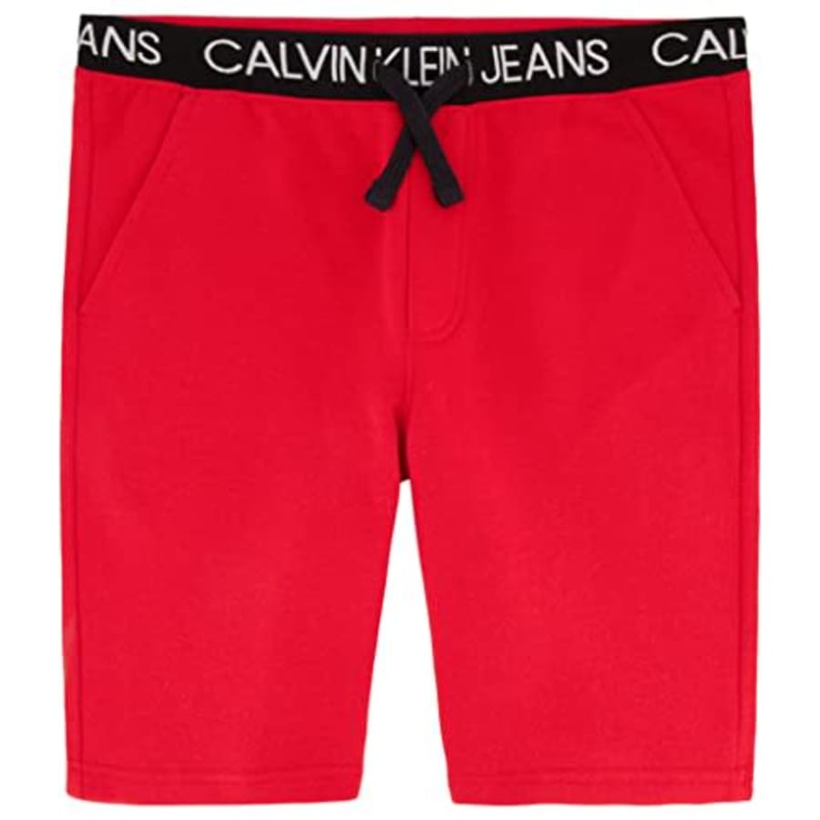 Calvin Klein Boys' Big Logo Waistband Sweat Short, WB Racing Red 22, 14-16 for $25 Calvin Klein Boys' Big Logo Waistband Sweat Short, WB Racing Red 22, 14-16 for $25