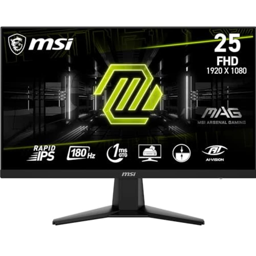MSI G256F 25-inch 1920 x 1080 (FHD) Computer Monitor, 180Hz, Adaptive-Synch, HDMI, DisplayPort, for $120