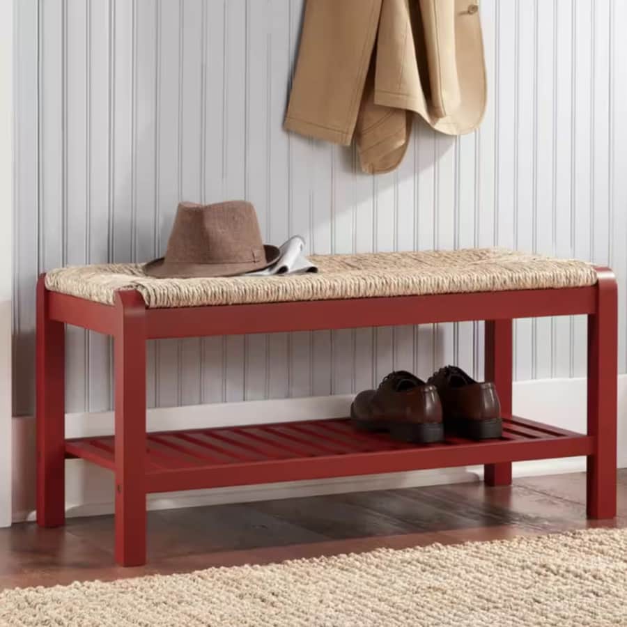 Home Decorators Collection Dorsey 38" Wood Entryway Bench for $120 Home Decorators Collection Dorsey 38" Wood Entryway Bench for $120