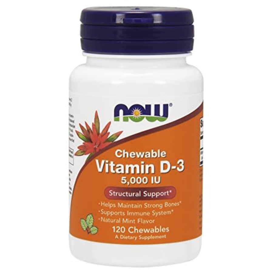 Now Foods NOW Supplements, Vitamin D-3 5,000 IU, Natural Mint Flavor, Structural Support*, 120 Chewables for $9
