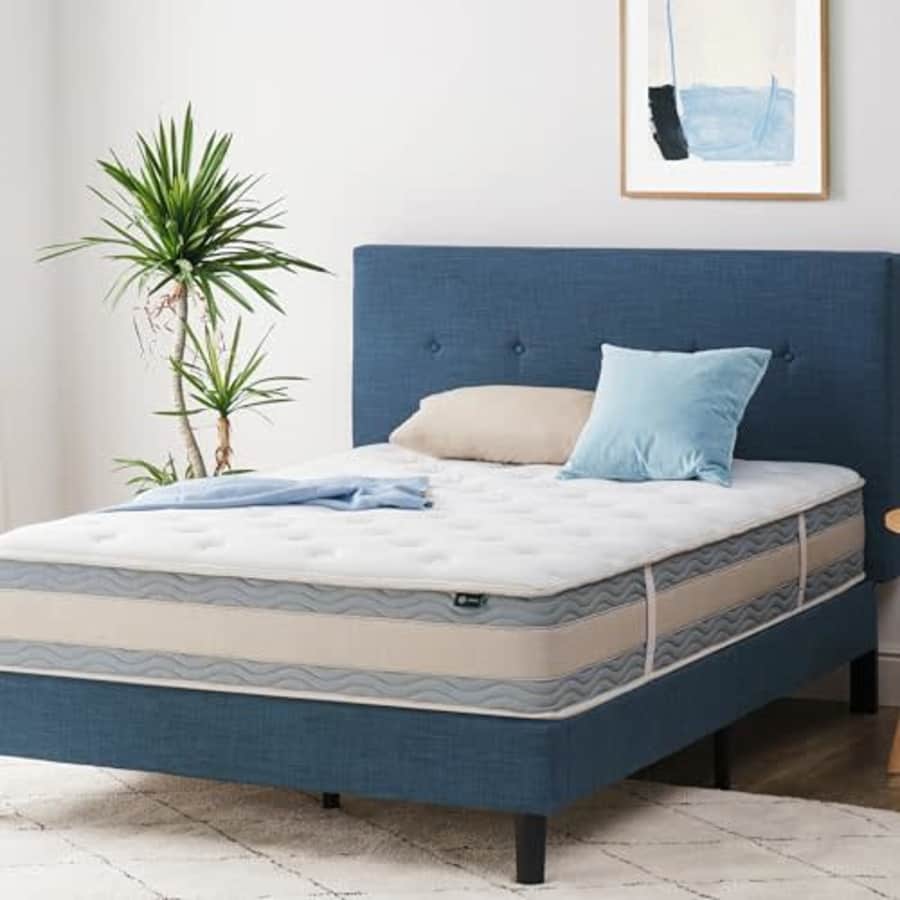 ZINUS 10 Inch Comfort Support Hybrid Mattress [New Version], King, Fiberglass free, Medium Plush, for $338
