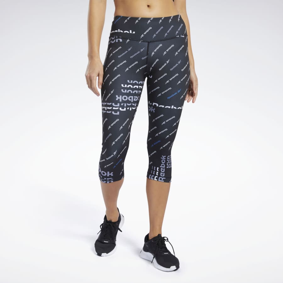 Reebok Women's Workout Ready Allover Print Capri Leggings for $14 Reebok Women's Workout Ready Allover Print Capri Leggings for $14