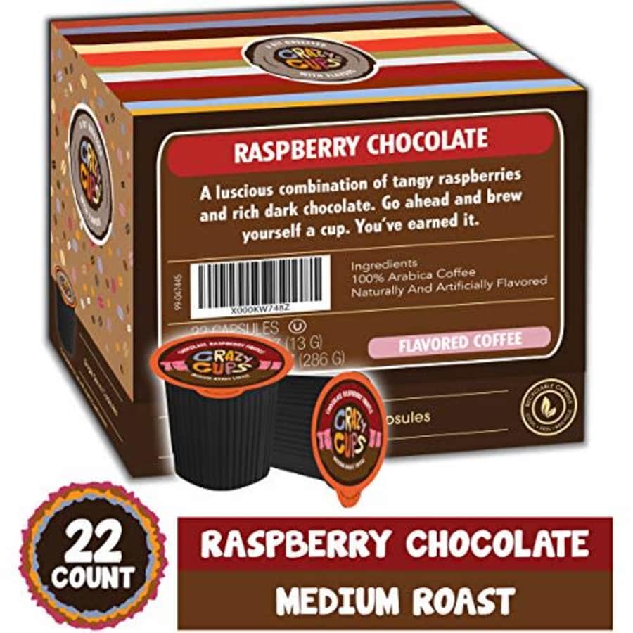 Crazy Cups Flavored Coffee for Keurig K-Cup Machines, Chocolate Raspberry Truffle, Hot or Iced for $12 Crazy Cups Flavored Coffee for Keurig K-Cup Machines, Chocolate Raspberry Truffle, Hot or Iced for $12