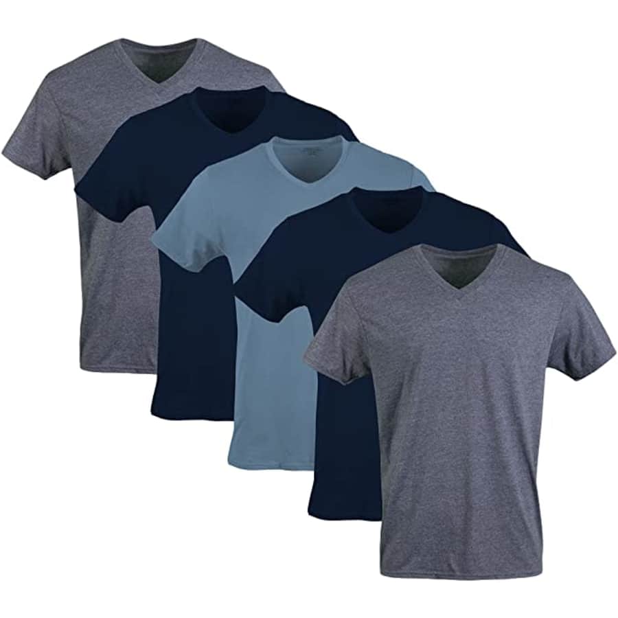 Gildan Men's V-Neck T-Shirt 5-Pack for $20