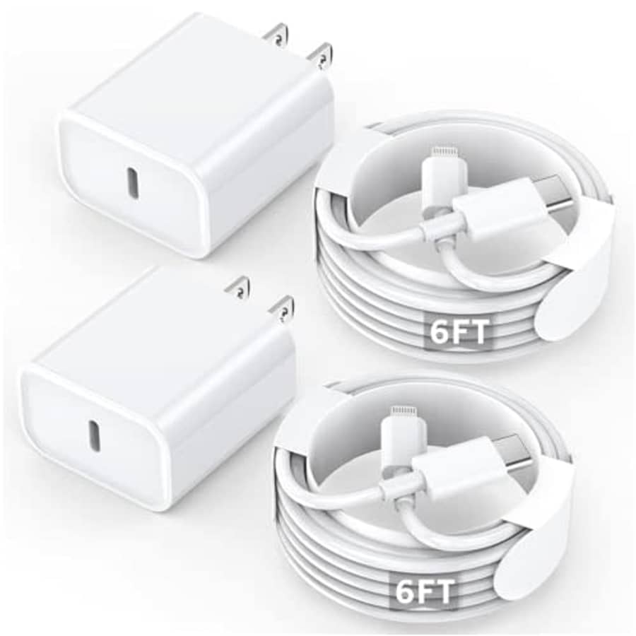 iPhone Fast Charger w/ 6-Ft. Lightning Cables 2-Pack for $10 iPhone Fast Charger w/ 6-Ft. Lightning Cables 2-Pack for $10
